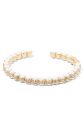 Atom Bangle, 18K Gold, Diamond & Enamel